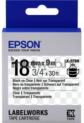 Epson  LK-5TBN zwart op transparant breedte 18 mm Front box