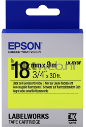 Epson  LK-5YBF zwart op geel breedte 18 mm Front box