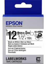 Epson  LK-4WBQ zwart op wit breedte 12 mm Front box