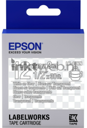Epson  LK-5WRN wit op transparant breedte 12 mm Front box