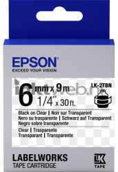 Epson  LK-2TBN zwart op transparant breedte 6 mm Front box