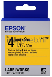 Epson  LK-1YBP zwart op geel breedte 4 mm Front box