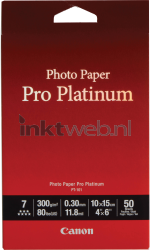 Canon  PT-101 Fotopapier Pro Platinum Hoogglans | 10x15 | 300 gr/m² 50 stuks Front box