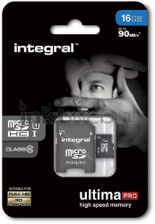 Integral UltimaPro 16GB, Micro SDHC Geheugenkaart zwart Combined box and product