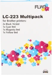 FLWR Brother LC-223 Multipack zwart en kleur Front box