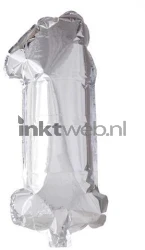 Haza Opblaas Cijfer 1, 40cm zilver Product only