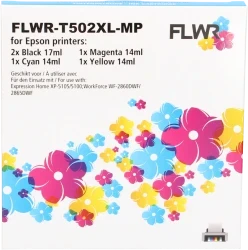 FLWR Epson 502XL Multipack zwart en kleur Front box