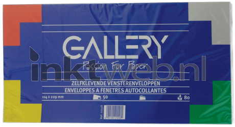 Gallery enveloppen 114 x 229 mm, met venster rechts, wit Front box