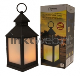 Benson LED Lantaarn Flame Effect. 28x10x10cm Combined box and product