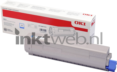 Oki C813 cyaan Combined box and product