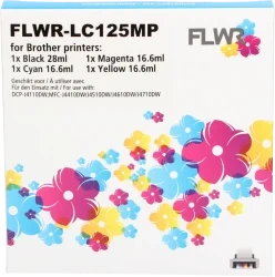 FLWR Brother LC-125XL - LC-127XL 4-pack zwart en kleur Front box