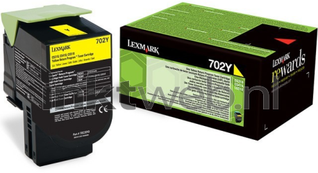 Lexmark 702YE geel Combined box and product