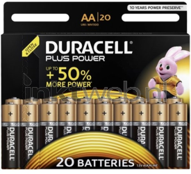 Duracell Plus Power Duralock Alkaline AA 20-Pack Front box