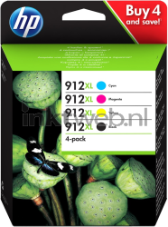 HP 912XL 4-pack zwart en kleur Front box