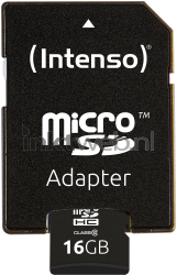 Intenso Micro SDHC kaart Class 10 16GB Product only