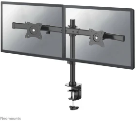 Neomounts FPMA-DCB100DBLACK | Dubbele monitorarm met bureauklem zwart 