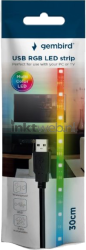 White label USB RGB Ledstrip 30cm. Multikleur Front box