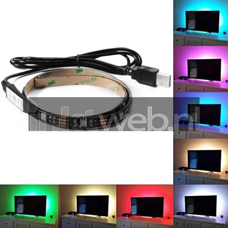 White label USB RGB Ledstrip 30cm. Multikleur (Origineel)