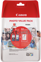 Canon PG-560XL / CL-561XL Multipack met fotopapier zwart en kleur Front box