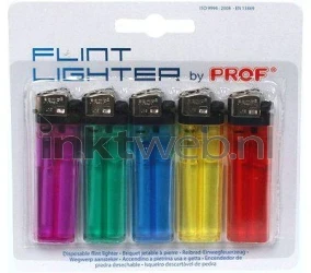 Merkloos Wegwerp Aanstekers 5 st. Front box