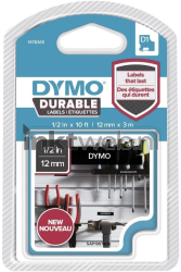 Dymo  D1 1978365 vinyl tape wit op zwart breedte 12 mm Front box