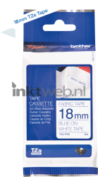 Brother  TZe-FA4B blauw op wit breedte 18 mm Front box
