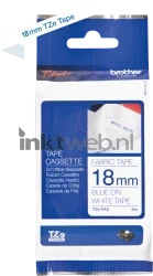 Brother  TZe-FA4B blauw op wit breedte 18 mm Front box