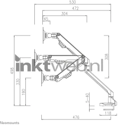 Neomounts FPMA-D750WHITE2 | Monitorarm met bureauklem wit Product only