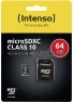 Intenso MicroSDHC Flashgeheugen 64GB zwart