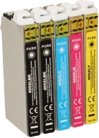 FLWR Epson 405XL 5-pack (Opruiming 4-pack + losse zwart) zwart en kleur
