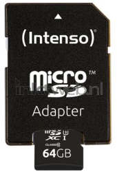 Intenso Micro SDHC kaart UHS-I 64GB Product only
