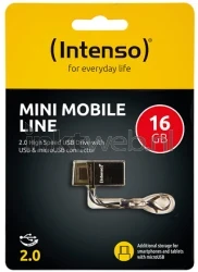 Intenso Mini Mobile Line USB-stick 16GB zwart Front box