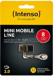 Intenso Mini Mobile Line USB-stick 8GB zwart Front box