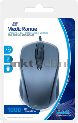 MediaRange MROS201 - Bedrade muis met 3 knoppen, Grijs Front box