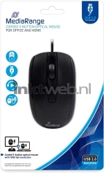 MediaRange MROS211 - Bedrade muis met 3 knoppen, Zwart Front box