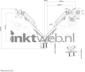 Neomounts FPMA-D650DBLACK | Monitorarm en bureauklem zwart Product only