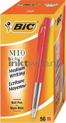 BIC Balpen Clic M10 50 stuks rood Combined box and product