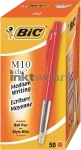 BIC Balpen Clic M10 50 stuks rood