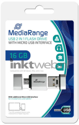MediaRange USB nano flash drive 16GB met micro USB adapter Front box