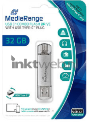 MediaRange USB 3.0 Type C combo flash drive 32GB Front box