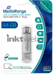 MediaRange USB 3.0 Type C combo flash drive 64GB Front box