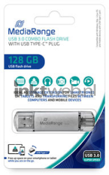MediaRange USB 3.0 Type C combo flash drive 128GB Front box