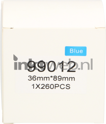 Huismerk Dymo  99012 adreslabel 36 mm x 89 mm  blauw Front box