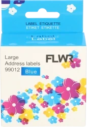 FLWR Dymo  99012 adreslabel 36 mm x 89 mm  blauw Front box