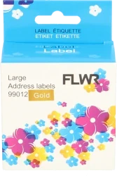 FLWR Dymo  99012 adreslabel 36 mm x 89 mm  goud Front box