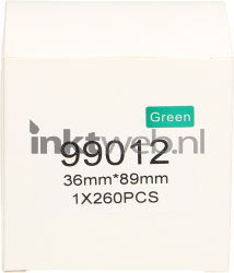 Huismerk Dymo  99012 adreslabel 89 mm x 36 mm  groen IW-99012-Green