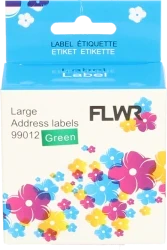 FLWR Dymo  99012 adreslabel 36 mm x 89 mm  groen Front box