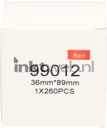 Huismerk Dymo  99012 adreslabel 89 mm x 36 mm  rood IW-99012-Red