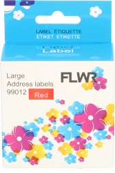 FLWR Dymo  99012 adreslabel 36 mm x 89 mm  rood Front box
