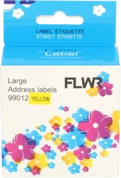 FLWR Dymo  99012 adreslabel 36 mm x 89 mm  geel Front box